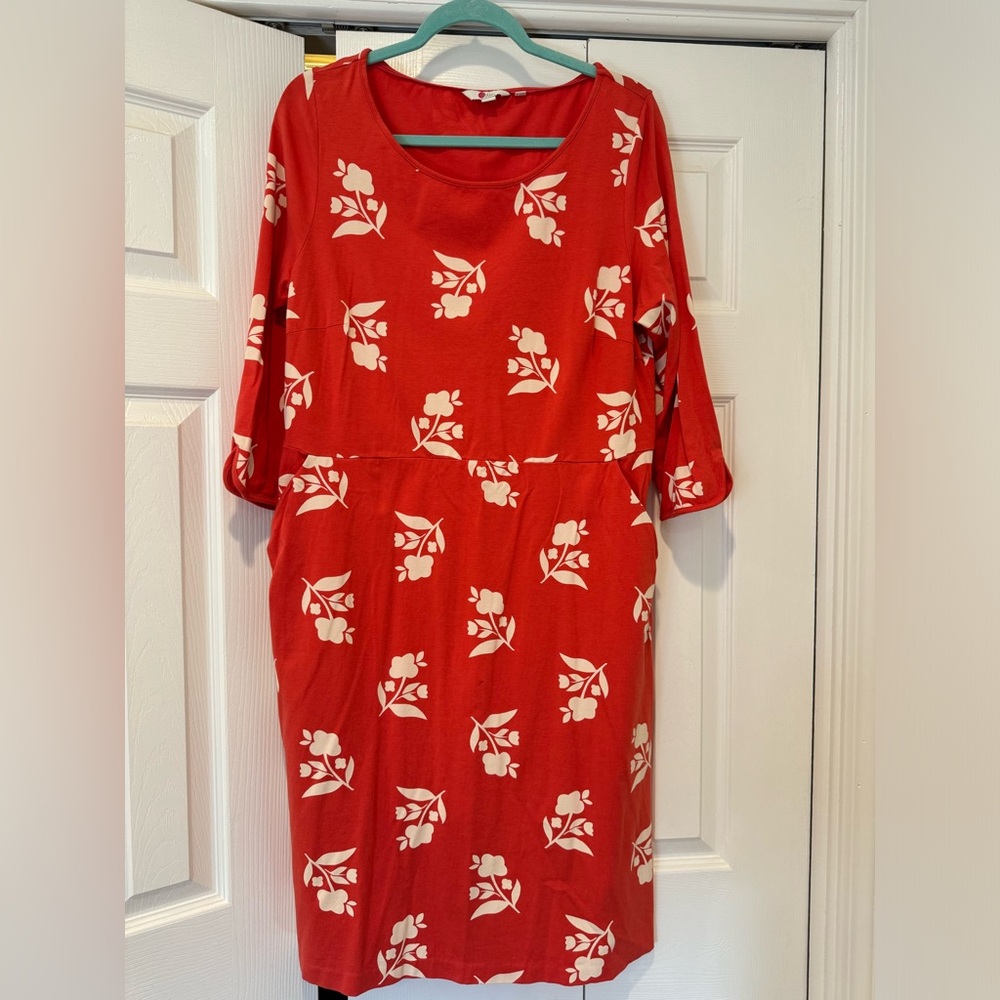 Boden jersey dress with floral motif
